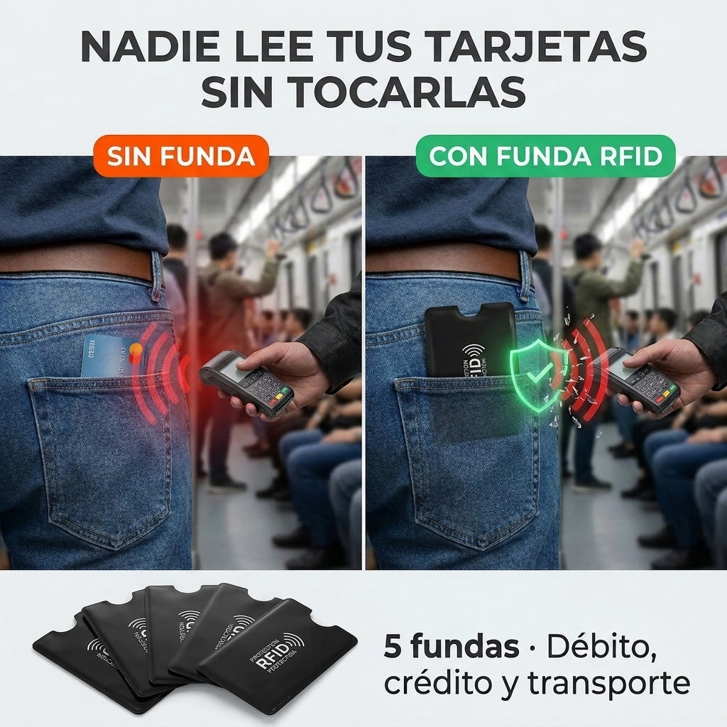 Fundas Antirrobo RFID para Tarjetas (5 piezas)